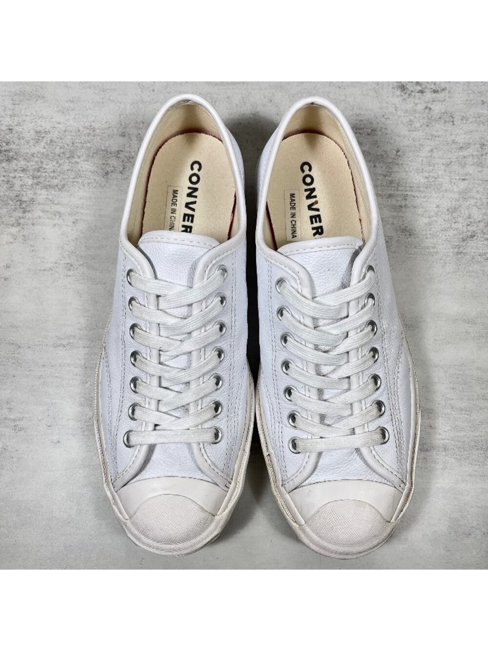 Converse Jack Purcell Leather Sneakers - Men's Size 7.5 / Women's 9 - White - Picture 7 of 9
